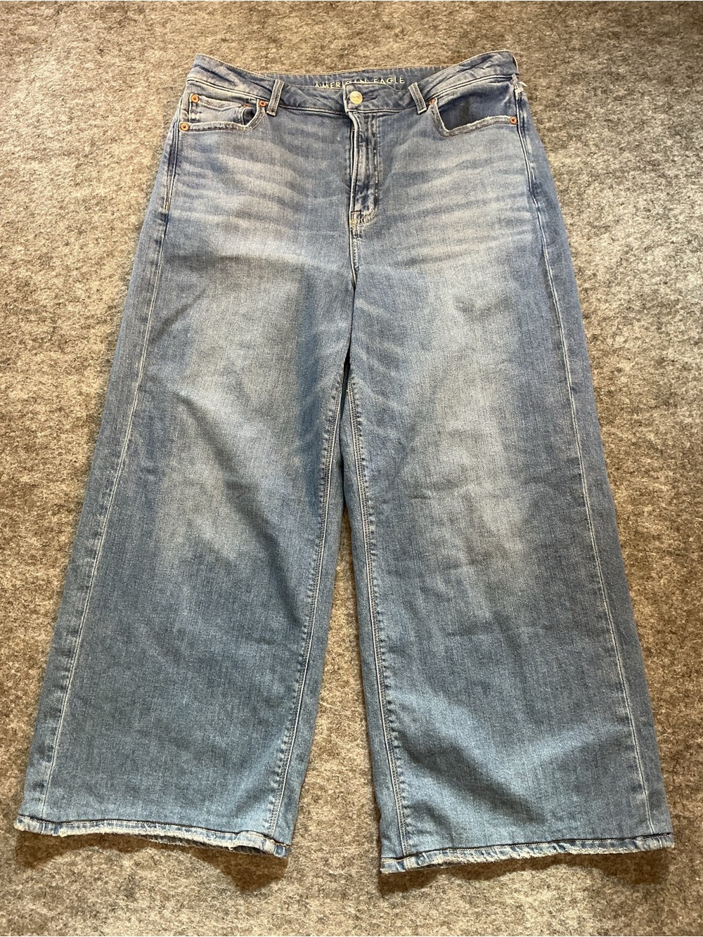 American Eagle High Rise Wide Leg Women's Jeans - Light Blue Size 10